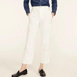 J. Crew Petite high rise patch pocket straight leg jeans white BA682 27 P27